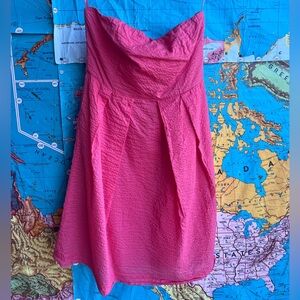 J. Crew pink/Coral Strapless Mini Dress
